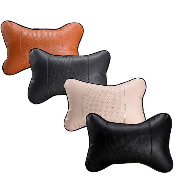 

universal car neck pillow pvc leather breathable mesh auto car seat rest headrest cushion pillow protector interior accessories