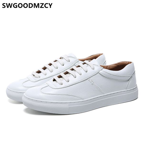 

fashion sneakers shoes luxury mens shoes casual leather sneakers genuine leather men white tenis masculin, Black