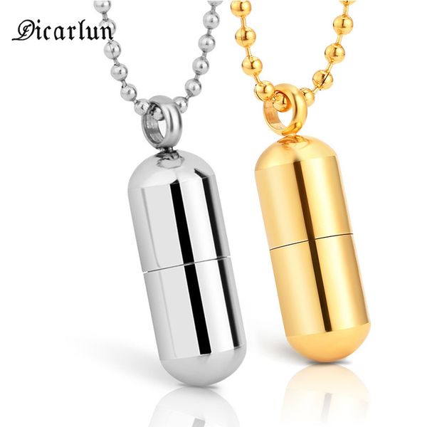 

openable pendant necklace for women stainless steel perfume bottle pendant necklace gold pet ash urn jewelry punk, Silver