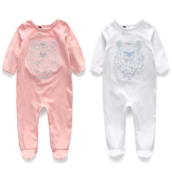 

retail newborn baby knitted embroidery cotton romper 0-2y rompers toddle baby bodysuit children one-piece onesies jumpsuits climbing clothes, Blue