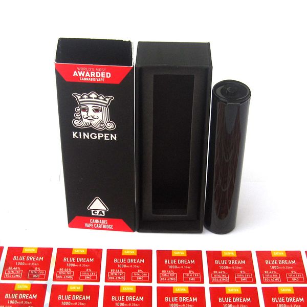 

Kingpen Red Package Bags King Pen Packaging Bag Paper Box Only with Black Plastic Tube Red Flavor Sticker for Cartridge DHL Free