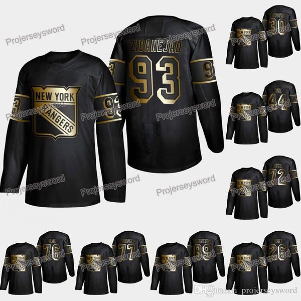 

New York Rangers Mika Zibanejad 2019 Golden Edition Jersey Jimmy Vesey Henrik Lundqvist Brady Skjei Filip Chytil Pavel Buchnevich Jerseys