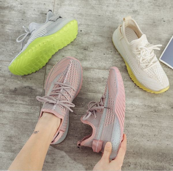 

2020 женщин спорта и отдыха обувь non скольжения резиновая подошва мода подножка обувь на мягкой подошве черный / серый / белый размеры 35-4, Black