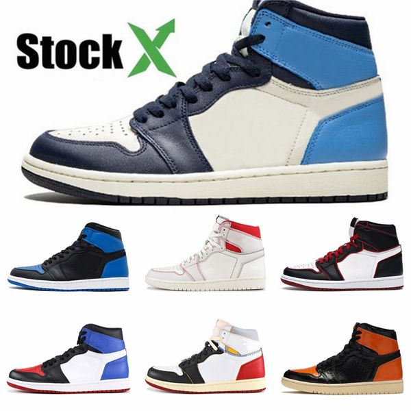 

2020 jumpman 1 nc basketball shoes high shattered backboard pine green black 1s designer sneakers fearless unc patent chicago royal tra#301