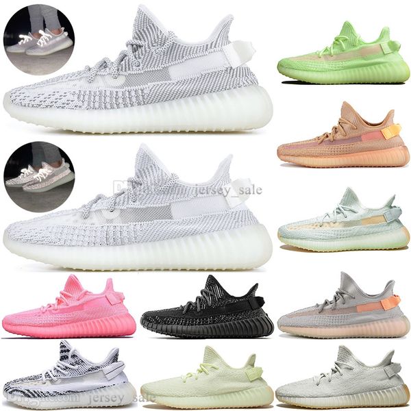 

wholesale kanye west clay v2 static reflective gid glow in the dark mens running shoes true form women men sports designer sneakers eur36-48