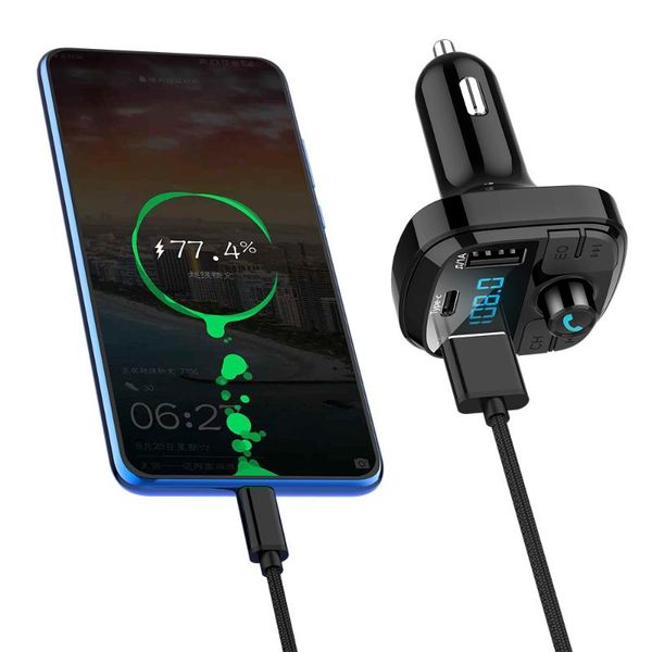 

bluetooth 5.0 mp3 player handscar kit fm transmitter support tf card u disk qc2.0 3.1a fast dual usb charger power adapte