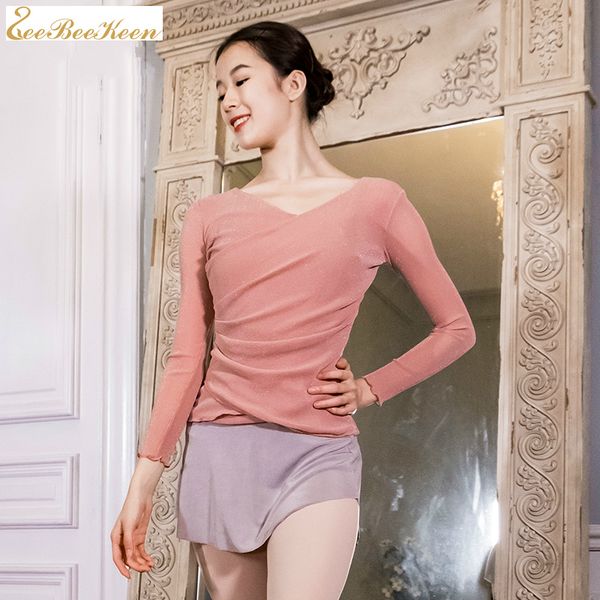 

ballet classical dance yoga v-neck slim costume teacher training dance wear for women ballerina gymnastics top, Black;red