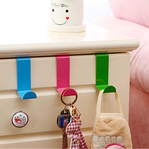 

creative stainless steel door back hook nasty-cabinet door metal sundries hook trackless towel hang 1 set including 2pieces