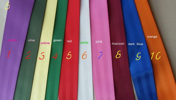 

30 meters roll seat belt webbing safety colors 48mm wide 5 bars