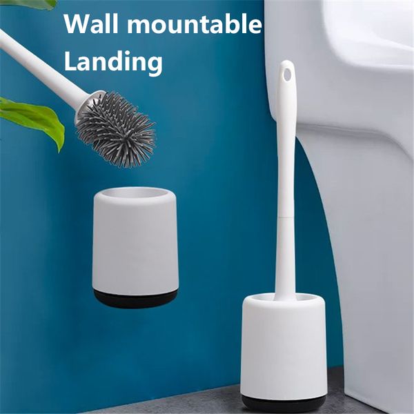 

white wall-mounted home toilet cleaning brush floor-standing design wash toilet brush strong decontamination ability