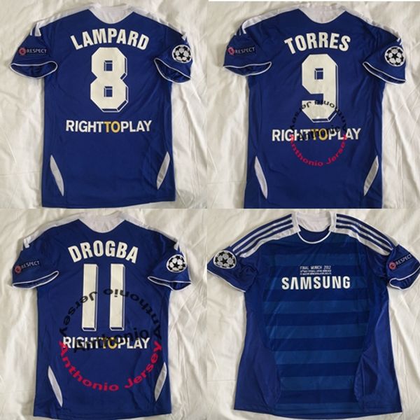 

2011 2012 torres 9 mata 10 retro soccer jersey lampard 2003 04 05 drogba 11 football shirts terry 26 classic football shirt maillot de foot, Black;yellow