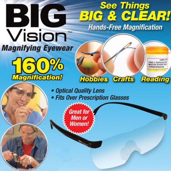 

big vision plastic glasses 160% degrees magnifying eyewear that makes everything bigger and clearer ing