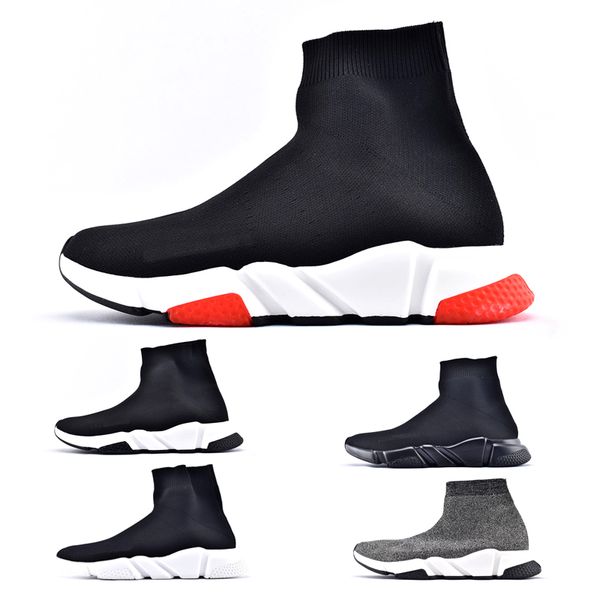 

luxury designer sneakers women men paris speed trainer black red triple fashion flat sock boots shoes speed trainer runner