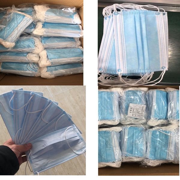 

face mouth anti virus mask disposable protect 3 layers filter protection earloop non woven mouth masks respirator mask fast shipping