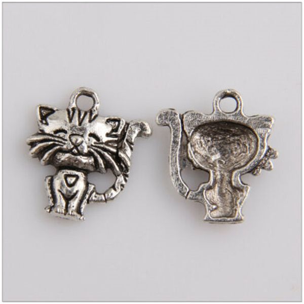 

34pcs animal charm charity cat silver charm pendant jewelry making, Bronze;silver