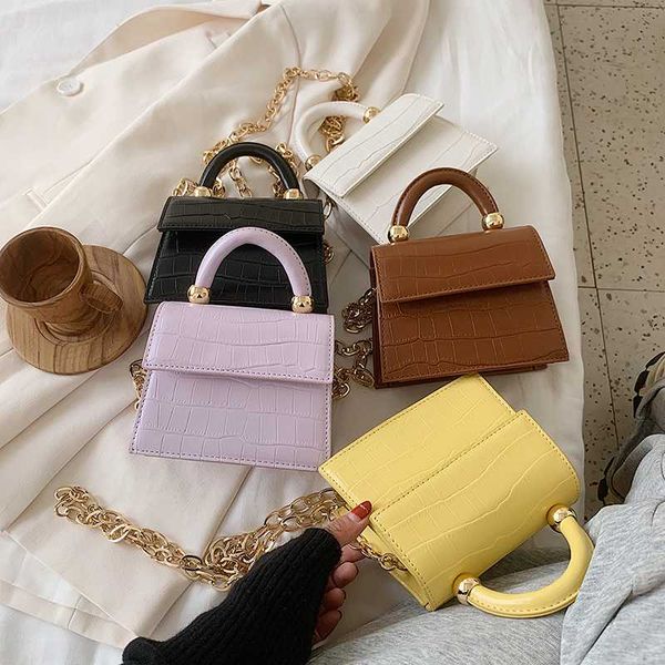 

female messenger handbags luxury stone pattern mini pu leather crossbody bag women shoulder 2020 chain travel phone purses