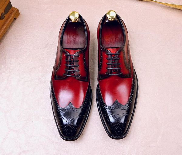 

vintage mens brogue shoes classic blake oxfords wingtip dress shoe business formal gents suit gray black brown lacing da046