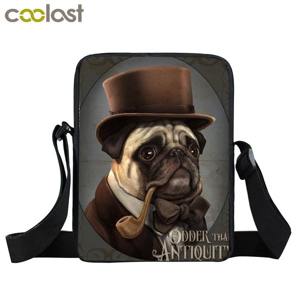 

young men women steampunk mini messenger bag punk animal pet shoulder bag rottweiler dog cat crossbody bags for ladies handbag