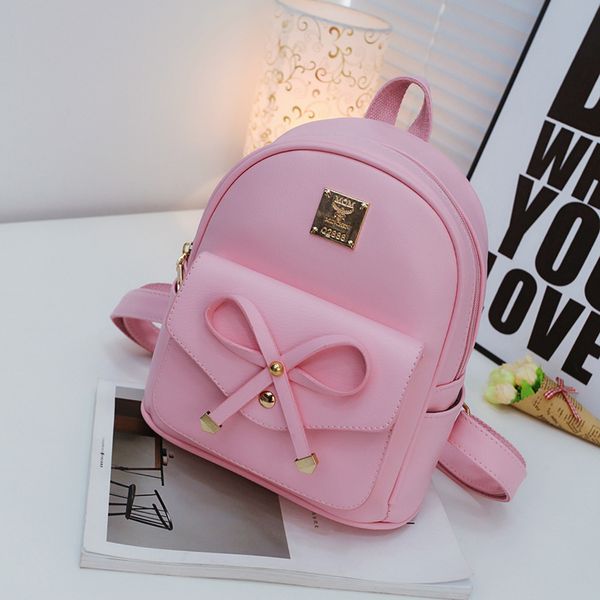 

мини-рюкзак женщины кожа pu женского bagpack bow защита от угона рюкзак для девочек подростковой школа путешествия малого рюкзаке сумки