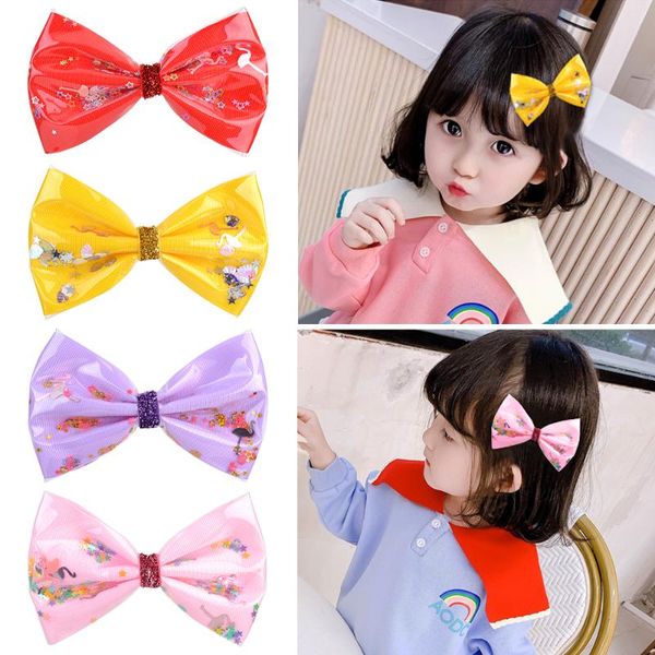 

4.7 inches flame bird transparent hair bows for kids girls boutique hair clip handmade hairgrips headwear accessories 169, Slivery;white