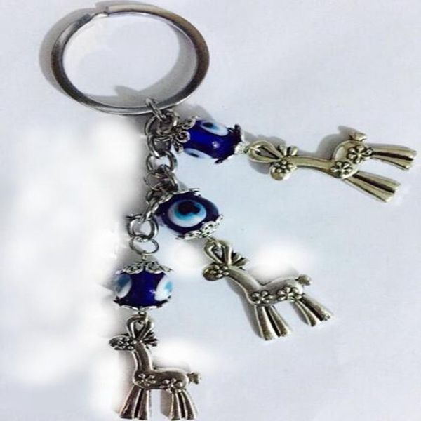 

Good Luck Devil's Eye 3 Keychain For Keys Car Key Ring Handbag Vintage Silver Key Chains Jewelry Friendship Accessories new