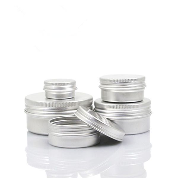 

5g 10g 15g 20g 30g 40g 50g 60g aluminum jars empty cosmetic makeup cream lip balm gloss metal aluminum tin containers