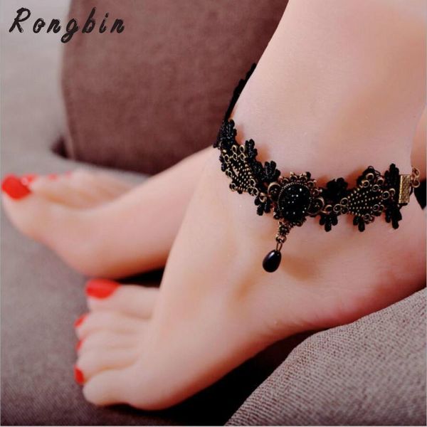 

anklets for women handmade gothic black vintage lace women anklets diy belt gift women accessories gothic party jewelry, Red;blue
