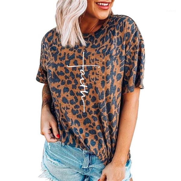 

футболка casual женские letters печати топы тис летняя женская футболка с leopard женская с короткими рукавами вокруг шеи дышащий, White