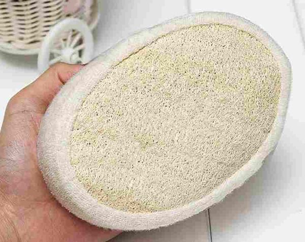 

soft fresh natural loofah luffa sponge shower spa body scrubber exfoliator bathing massage brush pad beige