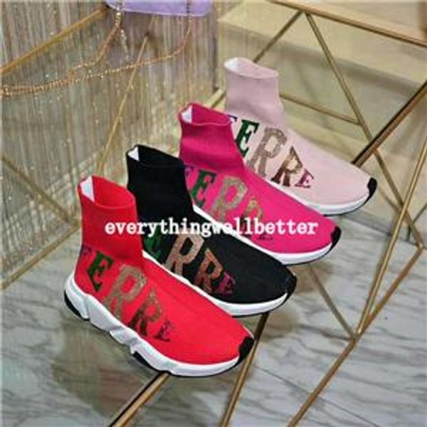 

delivery hococal fashion designer speed trainer sock shoes men women triple black white red glitter volt mens trainers runners casual s, Black;red