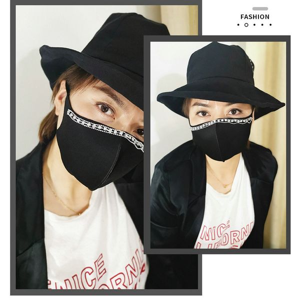 

net red novelty star with the same dust-proof sponge rhinestone mask mask can be washed ins personalized decoration