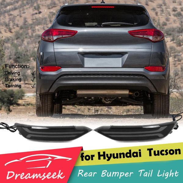

led reflector rear bumper tail light for tucson ix35 2015 2016 2017 smoke lens brake lamp style with dynamic turn