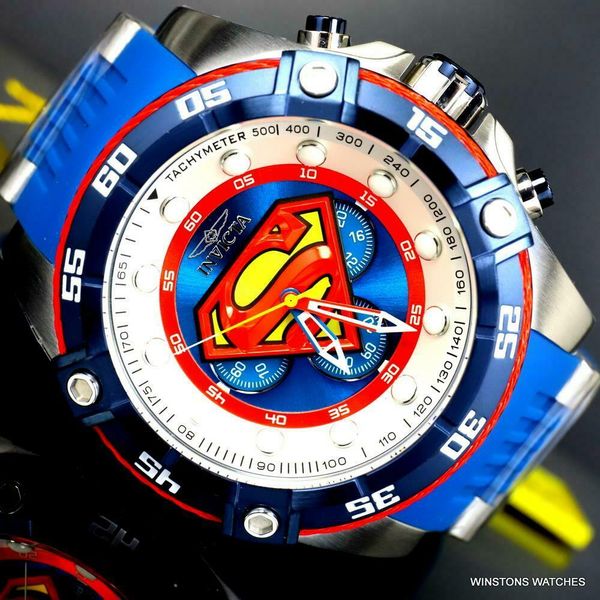 

Invicta DC Comics Superman blue limited edition 52 мм хронограф часы новые