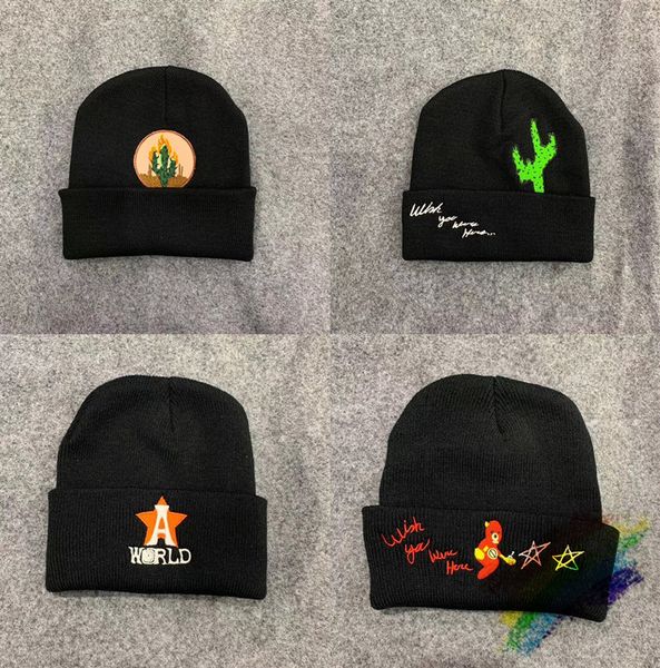 

travis scoastroworld beanie cactus embroidery beanie caps
