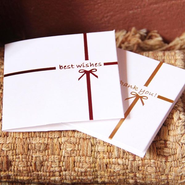 

simple english lettered bow folding bronze teachers day greeting card birthday blessing thanksgiving valentine's day card