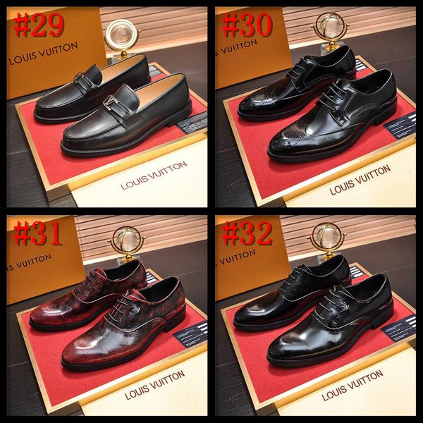 

20fw men's business shoes leather luxury dress shoes male fashion pointed toe slip on pure color designers blue black fomal footwear