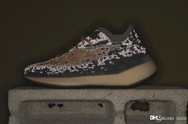 

лучший аутентичные 380boost 380 mist кроссовки мужчины женщины kanye west wave runner 3m reflective неотражающее brown sneakers спорт с коро