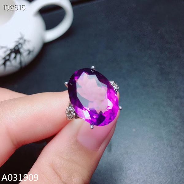 

kjjeaxcmy boutique jewelry 925 sterling silver inlaid amethyst gemstone beautiful ring luxurious, Golden;silver