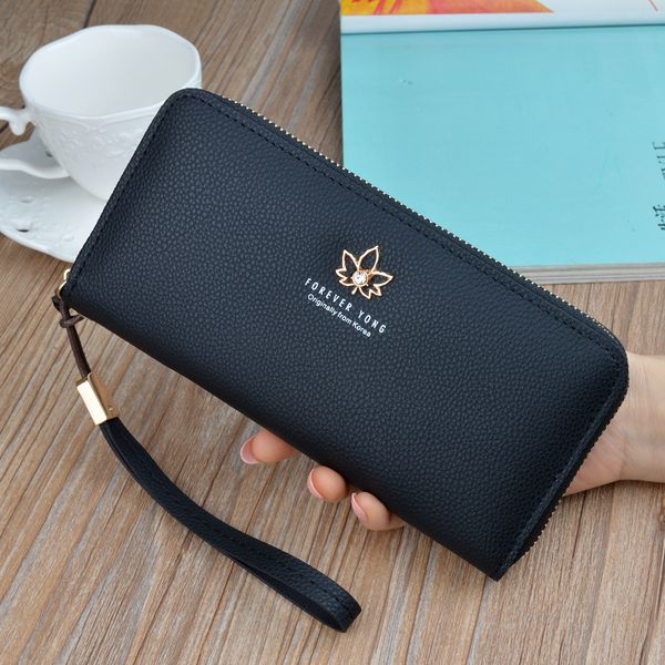 

new women's wallet female long purses 2018 fashion zipper large capacity wallets ladie's clutch bag carteras mujer, Red;black