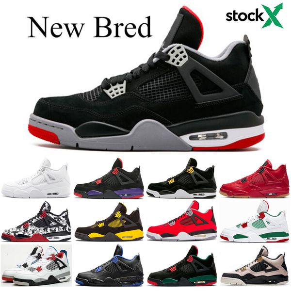 

new 4 4s basketball shoes for men with stock x tag military blue raptors denim silt red men designer trainer sports sneakers shoes