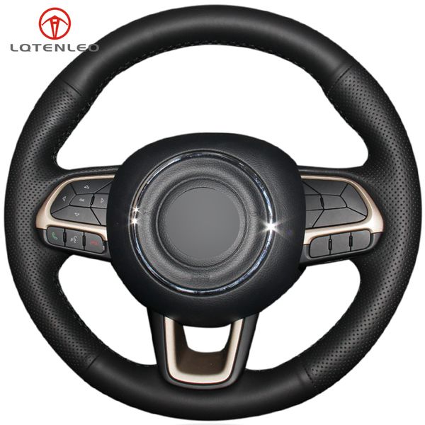 

lqtenleo black artificial leather car steering wheel cover for compass 2017 2018 renegade 2015-2018 toro 2017-2019