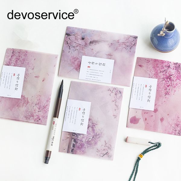 

3 pcs/lot romantic sakura translucent envelope message card letter stationary storage paper for gifts chinese style envelopes