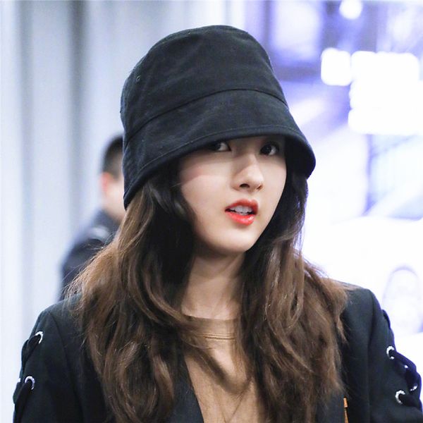 

ins fashion bucket hat women classic solid bucket hat sun beach hats outdoor travel hats cotton fishing hunting cap