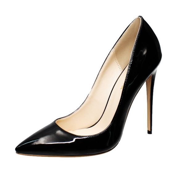 

with box fashion designer women shoes high heels 8cm 10cm 12cm nude black red leather pointed toes pumps bottoms dress shoes