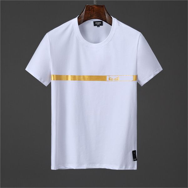 

2019 new t shirt mens white summer fashion print short-sleeved tees male t-shirt 100% cotton male tshirt, White;black