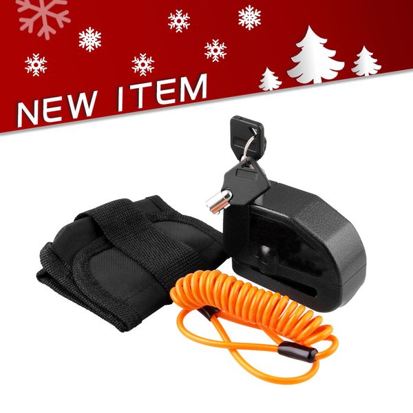 

waterproof motorcycle alarm lock bike lock security anti-theft moto disc brake +bag+reminder rope mb-hl015