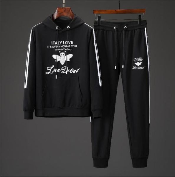 

mens suit brand hoodies pants letters print sweatsuit clothes hip hop men pant tracksuits mens hoodie 2pcs suits pants long sleeve 002, Gray