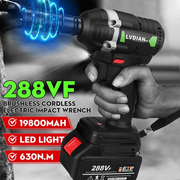 

dreamburgh 2020 630n.m electric wrench cordless brushless impact wrench 3000rpm ratchet driver 19800mah battery hand power tools