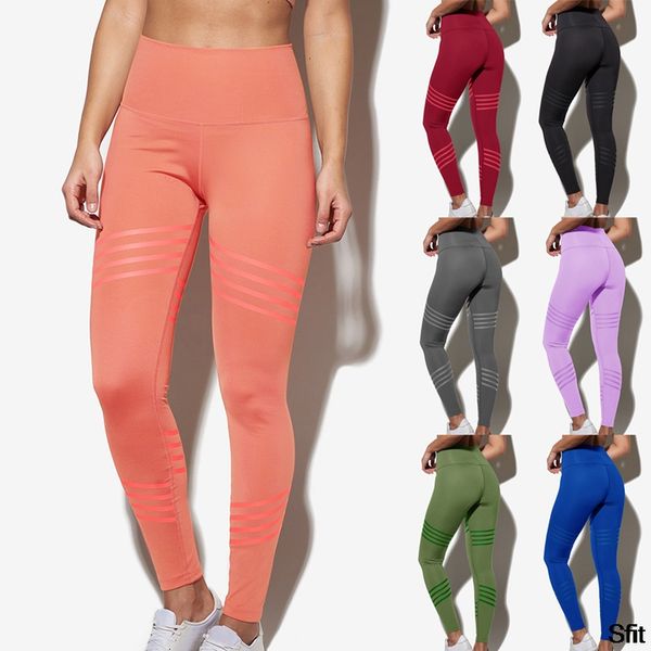 

soft athletic fitness leggings women stretchy high waist gym sport slim yoga pants high waist yoga legging fashion leggins, White;red
