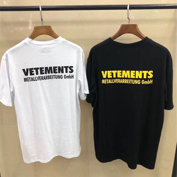 

2019 vetements t shirt black white men women metallver arbeitung gm bh tees hip hop vetements t shirts, White;black